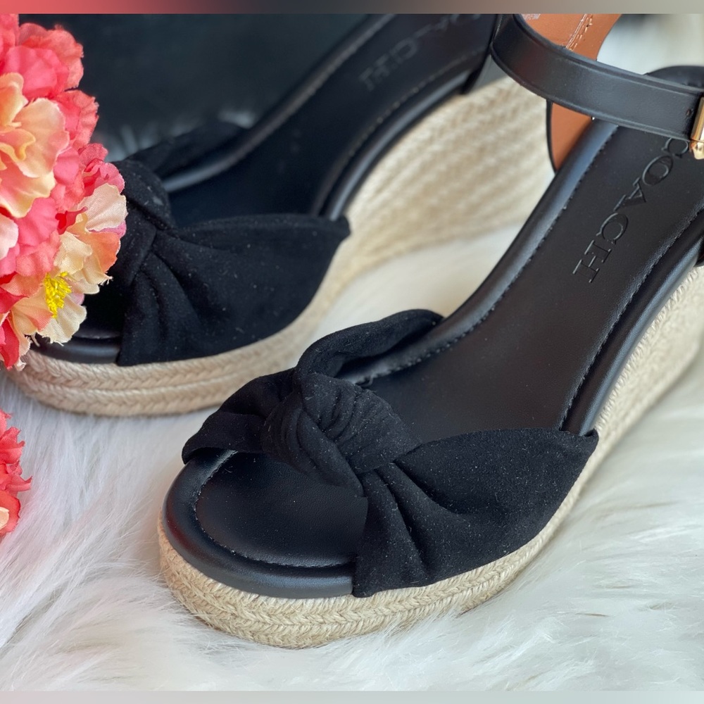 Coach Suede Black Wedges - Picture 9 of 15